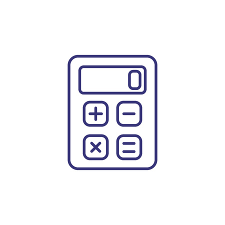 Calculator line icon. Calculating, counting, estimating. Calculation concept. Can be used for topics like business, money, finance, accounting, bankingのイラスト素材
