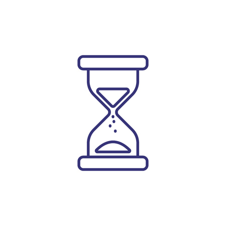 Hourglass line icon. Clock, sandglass, sand. Timing concept. Can be used for topics like vintage, time management, countdownのイラスト素材