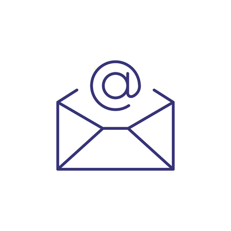 Email line icon. Letter, email symbol, envelope, message. Communication concept. Can be used for topics like mailing, correspondence, messenger, app designのイラスト素材