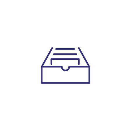 Folder box line icon. Data storage, file server, archive. Database concept. Can be used for topics like storage system, datacenter, app designのイラスト素材