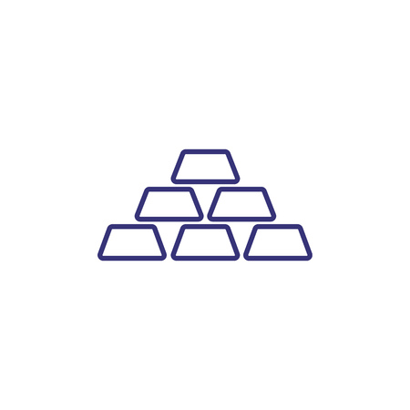 Gold line icon. Bars, pyramid, wealth. Saving concept. Can be used for topics like income, revenue, investment, currencyのイラスト素材