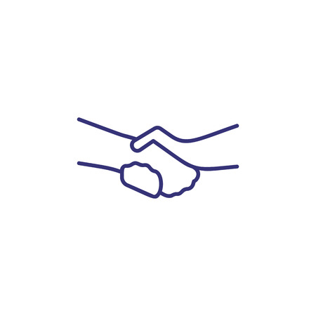 Handshake line icon. Shaking hands, partners, businessmen. Dealing concept. Can be used for topics like business, partnership, meeting, signing contractのイラスト素材