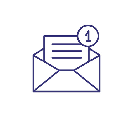 New message line icon. Letter, email, envelope. Communication concept. Can be used for topics like mailing, chatting, messenger, mobile appのイラスト素材