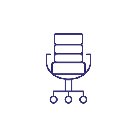 Office chair line icon. Seat, furniture, workplace. Office equipment concept. Can be used for topics like business, leadership, comfort, interiorのイラスト素材