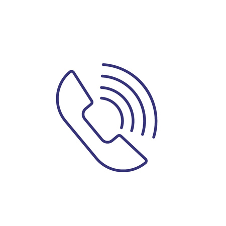 Phone call line icon. Telephone, talk, speaking. Communication concept. Can be used for topics like call center, customer support, hotlineのイラスト素材