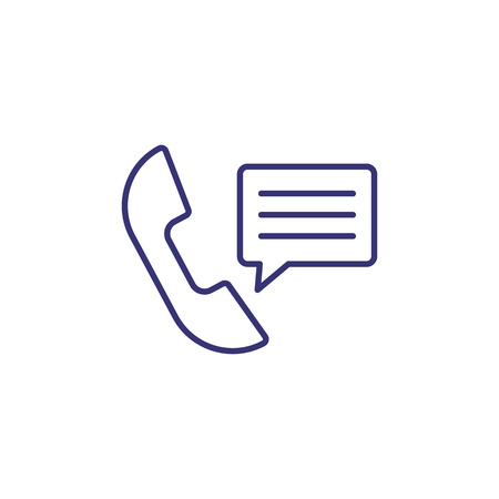 Phone talk line icon. Telephone, dialog, speech bubble. Communication concept. Can be used for topics like call center, customer support, hotlineのイラスト素材