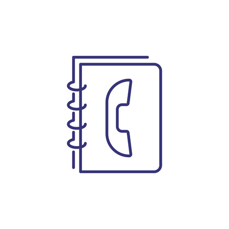 Phonebook line icon. Notebook, telephone, contact list. Communication concept. Can be used for topics like connection, networking, app designのイラスト素材