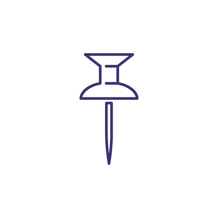 Pushpin line icon. Button, stationary, tool. Office concept. Can be used for topics like workplace, attachment, app designのイラスト素材