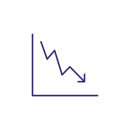 Reduction chart line icon. Decrease graph, diagram, arrow down. Analysis concept. Can be used for topics like business, marketing, finance, researchのイラスト素材