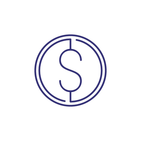 Cash line icon. Coin with dollar symbol. Money concept. Can be used for topics like finance management, profit, earning, budgetのイラスト素材