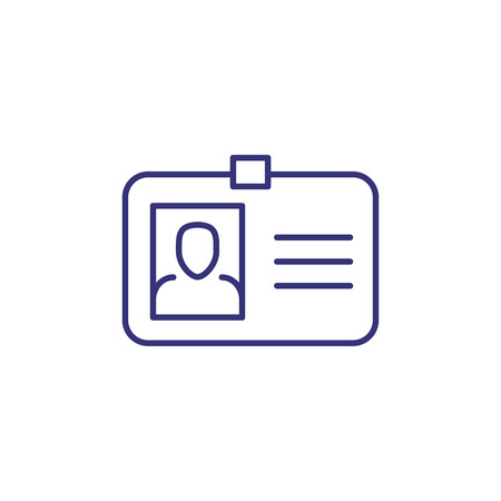 Id card line icon. Photo, clasp, badge. Identity concept. Can be used for topics like business id, verification, license, documentのイラスト素材