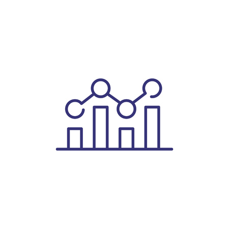Line chart line icon. Bar diagram, graph, analytics. Analysis concept. Can be used for topics like business, marketing, research, statisticsのイラスト素材