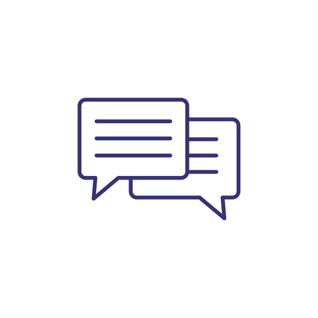 Messages line icon. Speech bubbles, chat, dialogue, messenger, text. Communication concept. Can be used for topics like social networking, app designのイラスト素材