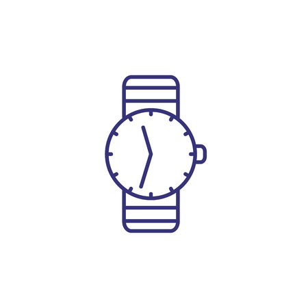 Wrist watch line icon. Wristwatch, clock, dial, bracelet. Time management concept. Can be used for topics like business, schedule, deadline, control, daily routineの写真素材