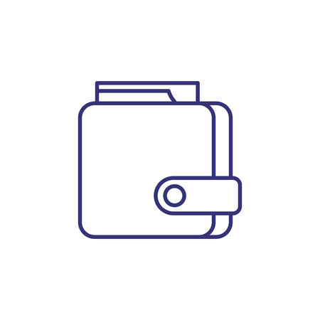 Wallet line icon. Purse, money, payment. Finance concept. Can be used for topics like business, budgeting, wealth, shopping, personal financeのイラスト素材