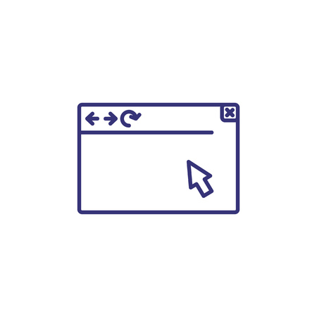 Web browser line icon. Window, interface, cursor. Information technology concept. Can be used for topics like software, app design, internet applicationのイラスト素材