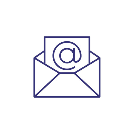 Email subscribe line icon. Letter with email symbol in envelope. Marketing concept.のイラスト素材