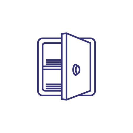 Open safe line icon. Cash, saving, deposit. Financial protection concept.のイラスト素材