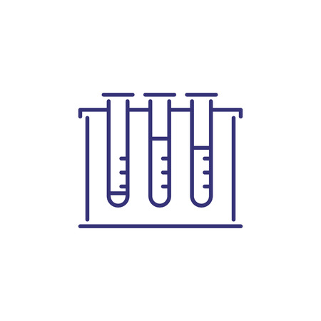Test tubes with liquid line icon. Laboratory, medical test, experiment. Medicine concept. Vector illustration can be used for topics like healthcare, pharmacy, chemistryのイラスト素材