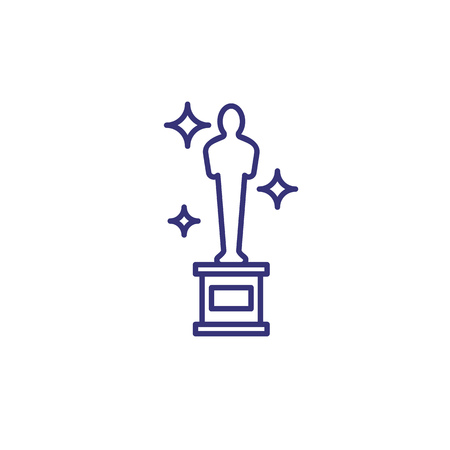 line icon. Academy, award, statue. Cinema concept. Can be used for topics like acting talent, filming, movie production, prize, winのイラスト素材