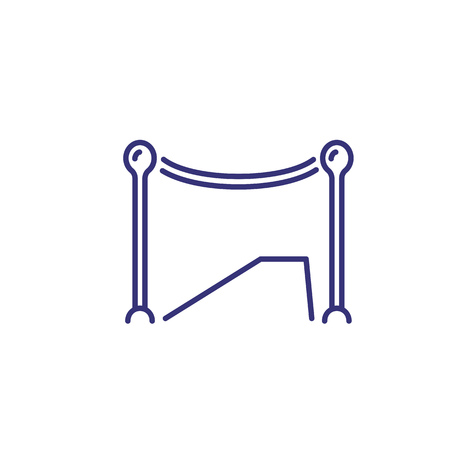 Red carpet line icon. Entrance, hall, fence, celebrity. Ceremony concept. Can be used for topics like festive opening, premiere, celebrationのイラスト素材