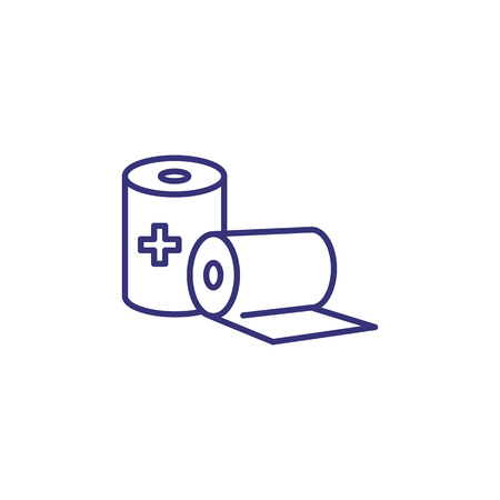 Sterile gauze line icon. First aid, bandage, injury. Medicine concept. Vector illustration can be used for topics like healthcare, medical care, pharmacyのイラスト素材