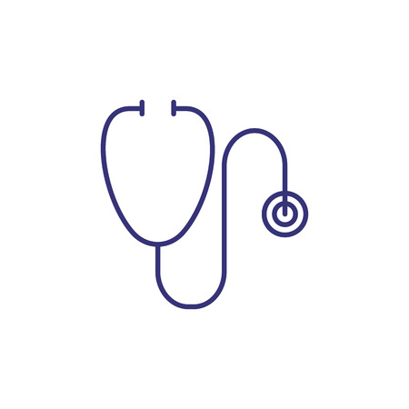 Stethoscope line icon. General practitioner, medical exam, doctor. Medicine concept. Vector illustration can be used for topics like healthcare, clinic, serviceのイラスト素材