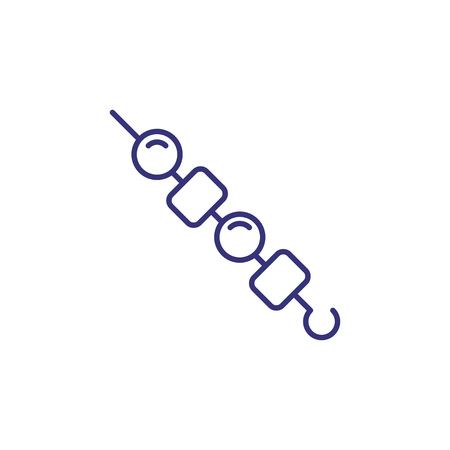 Barbeque line icon. Picnic, outdoor party, grilled meat. Restaurant concept. Vector illustration can be used for topics like food, healthy eating, cookingのイラスト素材