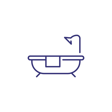 Bathroom line icon. Bathtub, hygiene, body care. Hotel concept. Vector illustration can be used for topics like home, sanitary, healthcareのイラスト素材
