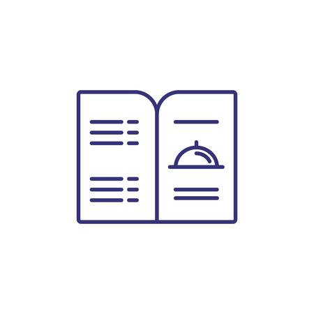 Open menu line icon. Cookbook, recipe, cafe. Restaurant concept. Vector illustration can be used for topics like food, cooking, serviceのイラスト素材