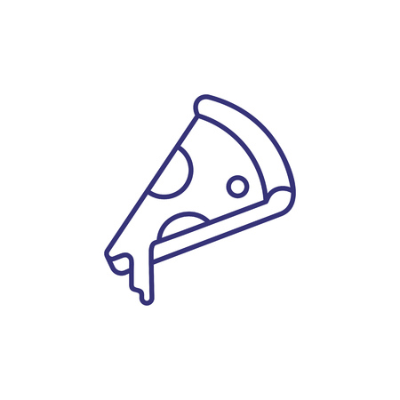 Pizza slice line icon. Pizzeria, Italian food, snack. Restaurant concept. Vector illustration can be used for topics like food, menu, unhealthy eatingのイラスト素材