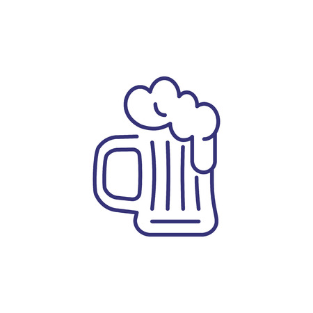 Beer mug with froth line icon. Alcohol, pub, Oktoberfest. Restaurant concept. Vector illustration can be used for topics like drinks, holiday, addictionのイラスト素材