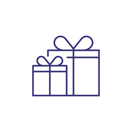 Gift boxes line icon. Present, birthday, holiday sale. Shopping concept. Vector illustration can be used for topics like holiday, retail, celebrationのイラスト素材