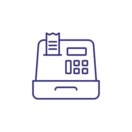 Cash register line icon. Cashdesk, purchase, store. Shopping concept. Vector illustration can be used for topics like retail, consumerism, businessの写真素材