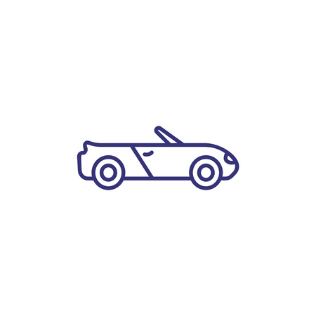 Cabriolet line icon. Private car, automobile, convertible. Transport concept. Vector illustration can be used for topics like transportation, travel, vehicleの写真素材
