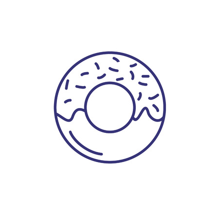 Doughnut line icon. Baked, eating, dessert. Bakery concept. Vector illustration can be used for topics like pastry, sweet, yummyのイラスト素材