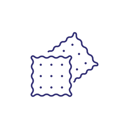Crackers line icon. Biscuit, cookie, snack. Healthy eating concept. Vector illustration can be used for topics like whole grain, diabetes, foodのイラスト素材