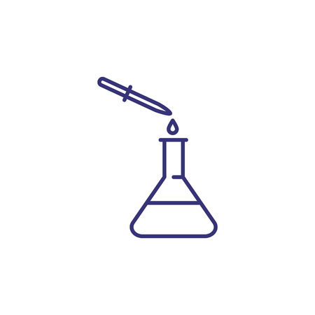 Laboratory research with pipette. Science, biology, investigation. Science concept. Vector illustration for topics like science, investigation, biology.のイラスト素材