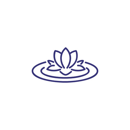Lotus line icon. Flower, nature, relax. Flower concept. Vector illustration can be used for topics like spring, nature, biology.のイラスト素材