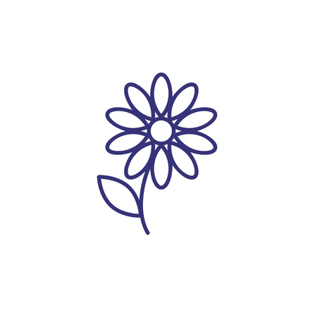 Single flower line icon. Gerber, petals, decoration. Spring concept. Vector illustration can be used for topics like garden, flora, natureの写真素材