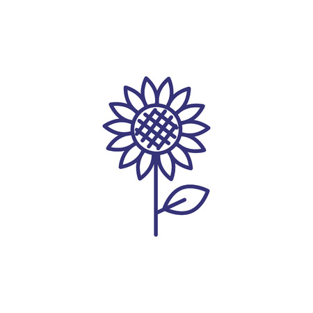 Sunflower line icon. Nature, botany, beauty, Flower concept. Vector illustration can be used for topics like nature, beauty, biology.の写真素材