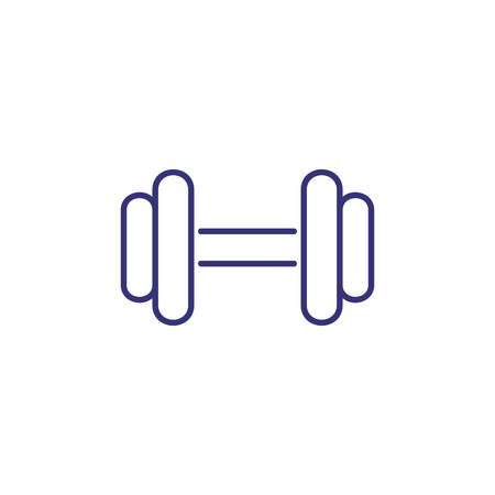 Dumbbell line icon. Fitness, gym, exercise. Sport equipment concept. Vector illustration can be used for topics like training, weight, strengthのイラスト素材