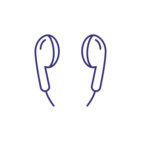 Earbuds line icon. Earphones, accessory, audio. Music concept. Vector illustration can be used for topics like audiobook, radio, soundのイラスト素材