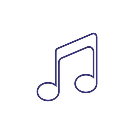 Beamed note line icon. Tone, melody, chord. Music concept. Vector illustration can be used for topics like audio, composition, songのイラスト素材