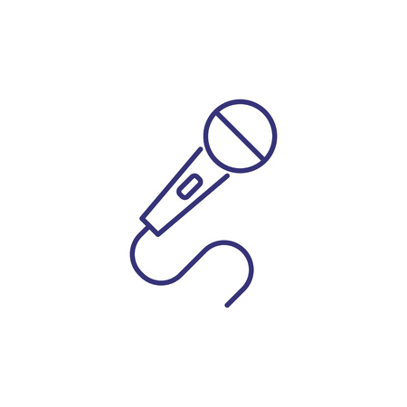 Microphone line icon. Song, volume, record. Speaker concept. Vector illustration can be used for topics like singer, karaoke, stageのイラスト素材