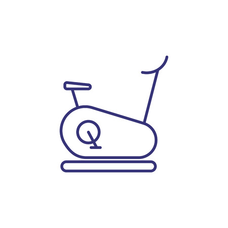 Exercise bike line icon. Fitness, cycling, gym. Sport concept. Vector illustration can be used for topics like activity, health club, cardioのイラスト素材