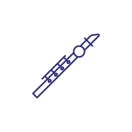 Flute line icon. Instrument, orchestra, woodwind. Music concept. Vector illustration can be used for topics like symphony, concert, soundのイラスト素材
