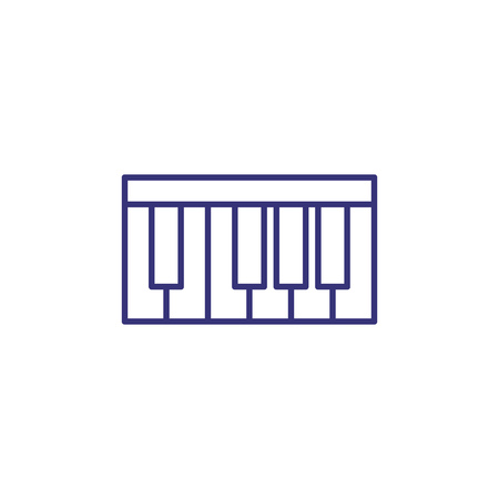 Piano keyboard line icon. Instrument, synthesizer, octave. Classical music concept. Vector illustration can be used for topics like culture, education, concertのイラスト素材