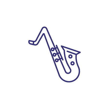 Saxophone line icon. Band, instrument, woodwind. Jazz concept. Vector illustration can be used for topics like entertainment, concert, bluesのイラスト素材