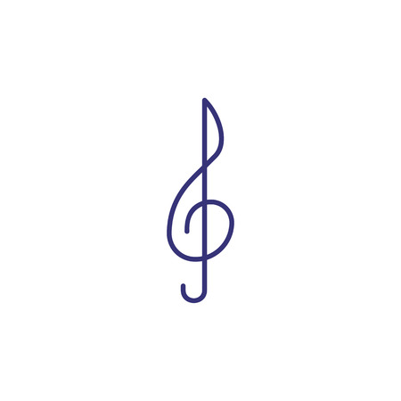 Treble clef line icon. Melody, symphony, tablature. Music concept. Vector illustration can be used for topics like festival, composition, concertのイラスト素材